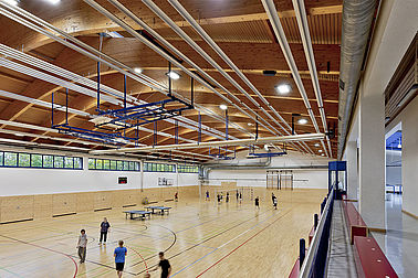 Arbonia Referenzen Deckenprodukte Sporthalle Innenaufnahme