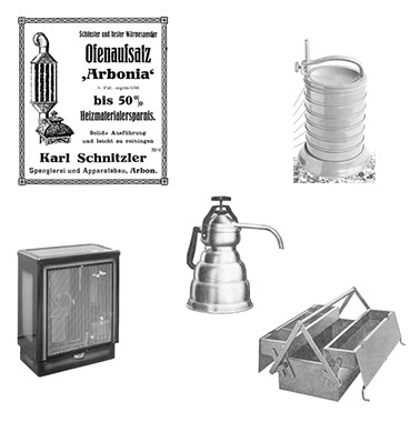 Arbonia Produkte und Zeitungsanzeige anno 1954